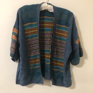 Peruvian Connection Patchwork Kimono Jacket Sz M/L